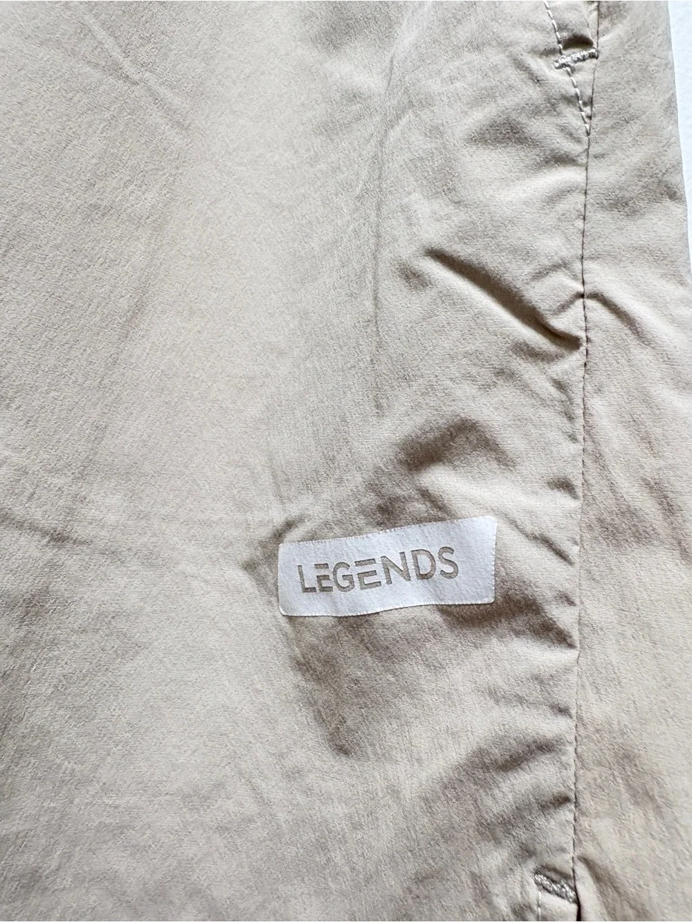 LEGENDS Men's Beige Quick-Dry Swim Trunks with Drawstring Waist